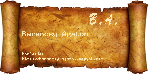 Barancsy Agaton névjegykártya